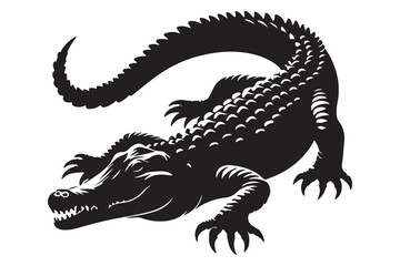 Crocodile silhouette vector illustration