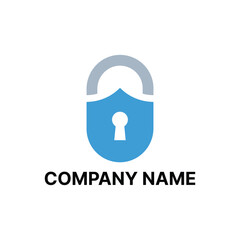 Minimalist Shield Padlock Logo Concept