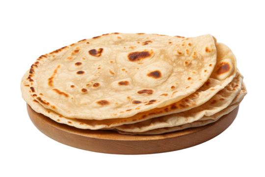 Classic Chapati with Isolated on Transparent Background