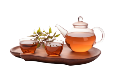 Elegant Chinese Tea Set with Isolated on Transparent Background