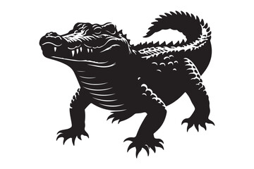 Crocodile silhouette vector illustration