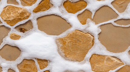 Fototapeta premium Capturing the unique surface texture of snow-covered sand, revealing how winter weather transforms desert landscapes with stunning patterns and details created by natural elements SEAMLESS PATTERN