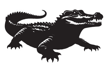 Crocodile silhouette vector illustration