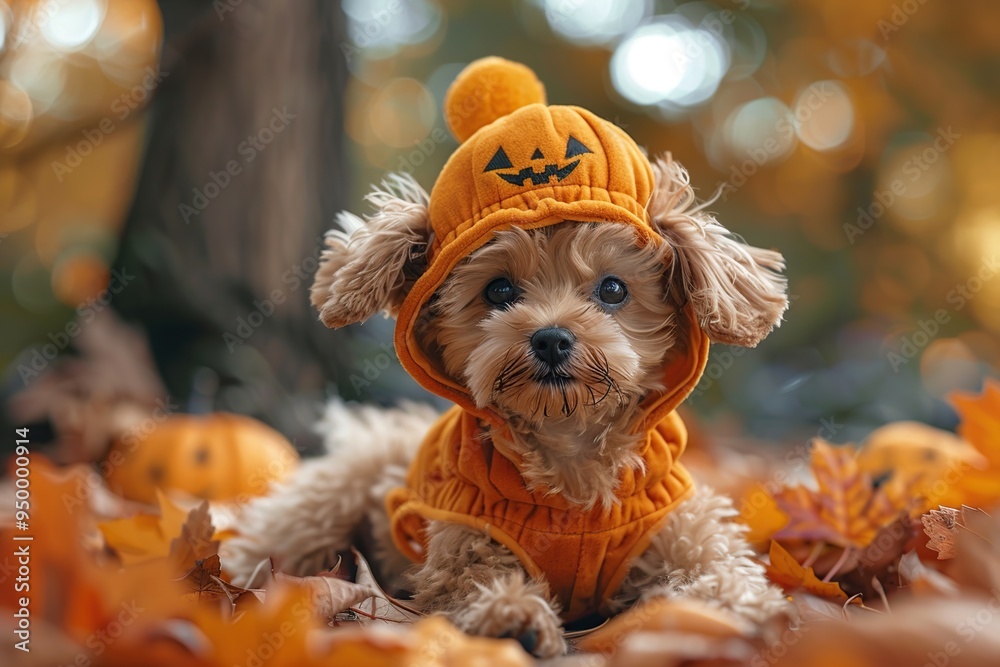 Canvas Prints cute dog in halloween costume