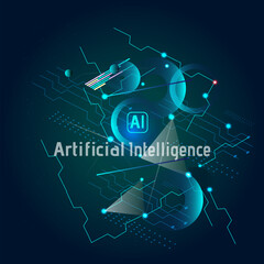 ai background  tech data, circuit artificial intelligence