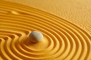 beautiful composition of stones on harmonious sand patterns of zen garden personifying serenity
