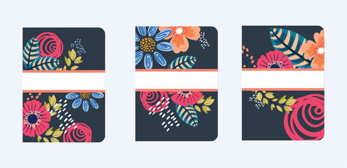 ready-to-use vector cards or posters in a contemporary abstract style, featuring nature-inspired motifs such as flowers, leaves, and hand-drawn textures. These templates are perfect for your creative