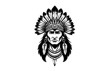 vector of an indian ethos warrior head