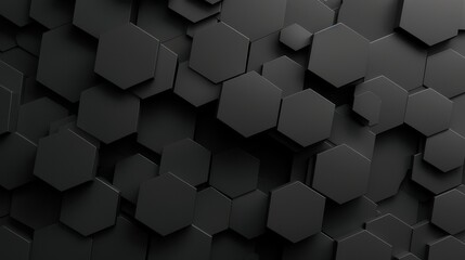 Dark Hexagonal Pattern, an intricate design featuring deep shades and sharp geometric shapes, creating a dynamic visual depth and a sense of modern elegance.