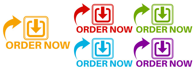 set order now sign labels icon banner design sticker labels template vector illustration