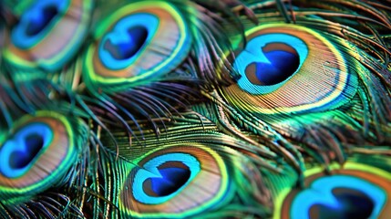 Obraz premium peacock feather closeup wallpaper