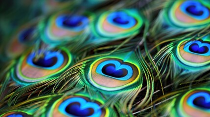 Obraz premium peacock feather closeup wallpaper