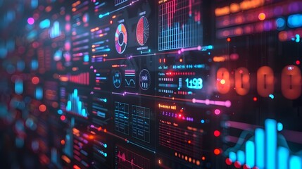 Obraz premium Colorful Data Visualization Dashboard for Sentiment Analysis of Social Media