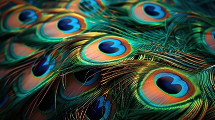Obraz premium peacock feather closeup wallpaper
