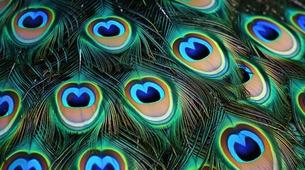 Obraz premium peacock feather closeup wallpaper