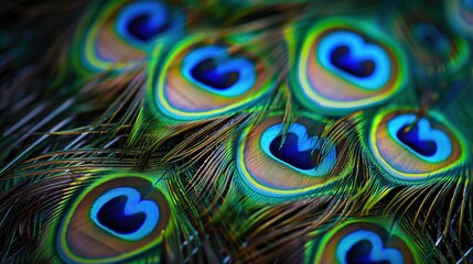 Obraz premium peacock feather closeup wallpaper