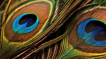 closeup of peacock feather wallpaper