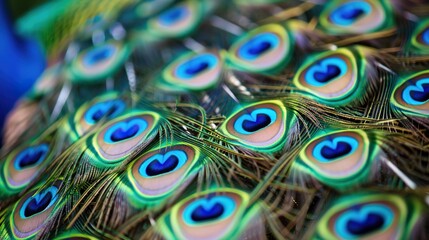 Obraz premium closeup of peacock feather wallpaper