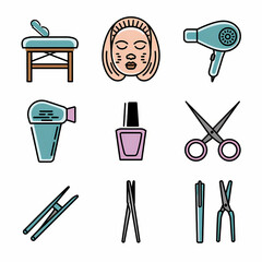 set of tools for manicure and spa , isolated on white background 