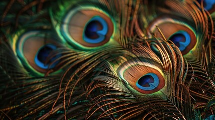 Obraz premium closeup of peacock feather wallpaper