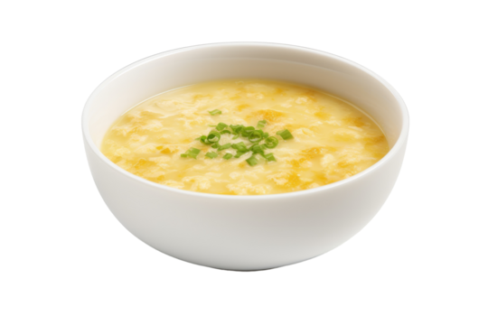 Savory Egg Drop Soup with Isolated on Transparent Background
