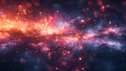 Fototapeta premium abstract digital art piece that appears to be a night sky filled with stars and galaxies.