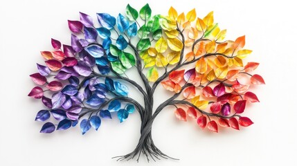 Rainbow Tree - A Vibrant Metal Sculpture