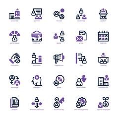 Corporate Leadership icon pack for your website, mobile, presentation, and logo design. Corporate Leadership icon dual tone design. Vector graphics illustration and editable stroke.