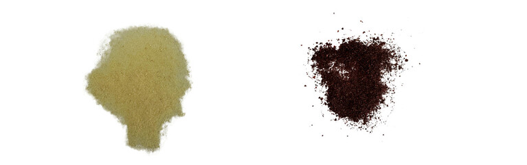 lemon powder spice and sumac spice on white background