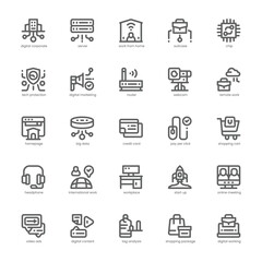 Digital Corporate icon pack for your website, mobile, presentation, and logo design. Digital Corporate icon outline design. Vector graphics illustration and editable stroke.