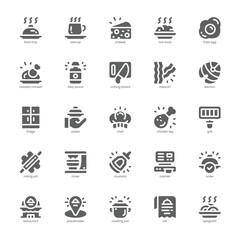 Restaurant icon pack for your website, mobile, presentation, and logo design. Restaurant icon glyph design. Vector graphics illustration and editable stroke.