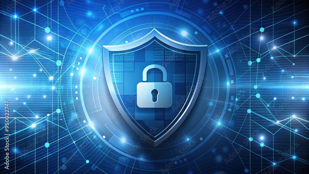 Aufkleber of a multi factor authentication shield with integrated security features, cybersecurity, protection