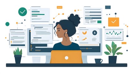 Vector interface showcasing recruiting workflow and interview management, designed for HR professionals in a streamlined format.
