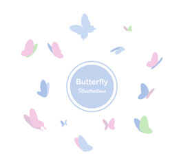 Butterflies vector illustration for decoration and design. Isolated.