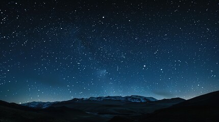 Starry night over mountain wallpaper