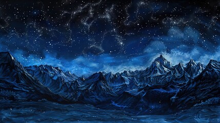 Starry night over mountain wallpaper