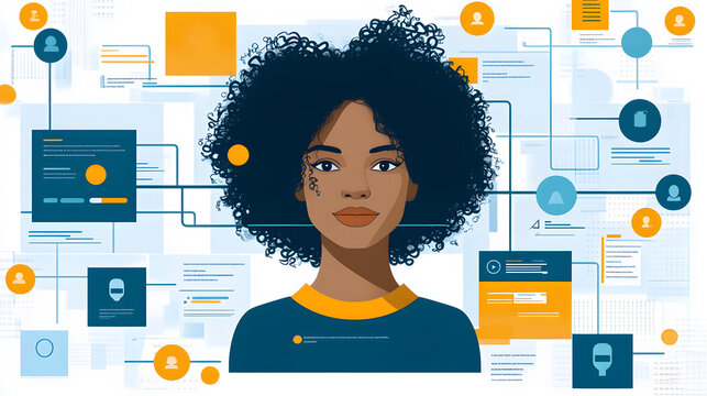 Vector interface showcasing recruiting workflow and interview management, designed for HR professionals in a streamlined format.