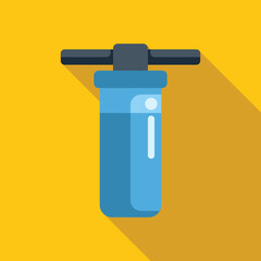 Water filter cartridge replacing old for clean and healthy water with shadow on yellow background in flat style