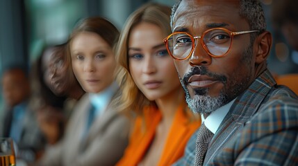 Team of professionals discussing over new business project