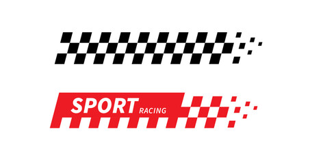 Racing stripes. Race flag. Checkered flag. Sport car decal stripes. Automotive graphics. Vector illustration