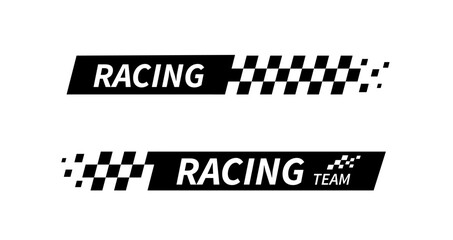 Racing stripes. Race flag. Checkered flag. Sport car decal stripes. Automotive graphics. Vector illustration
