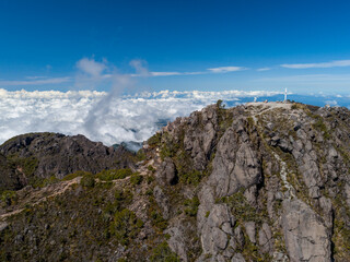 Aerial view of the summit at Barú volcano, ( 3475m) Chriqui, Panama - stock photo