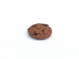 Choco chips cookies isolated on white background 