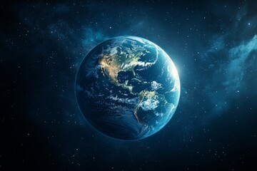Fototapeta premium Eco-awareness and environmental contrast is emphasized by lush greenery and polluted landscapes on Earth