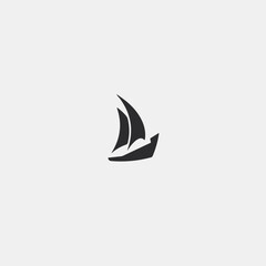 Boat sail logo flat vector design