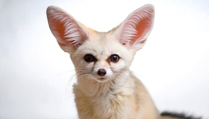 Obraz premium A Fennec Fox on a white background.