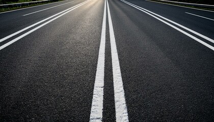 black asphalt road and white dividing lines
