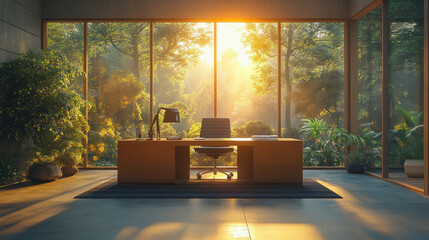 Fototapeta premium an office or workspace being left behind, emphasizing the transition to a new opportunity.