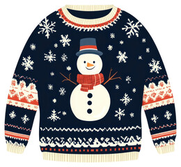 PNG Festive snowman Christmas sweater