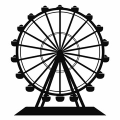 Ferris wheel silhouette vector illustration. Simple icon for Ferris wheel deign on white background